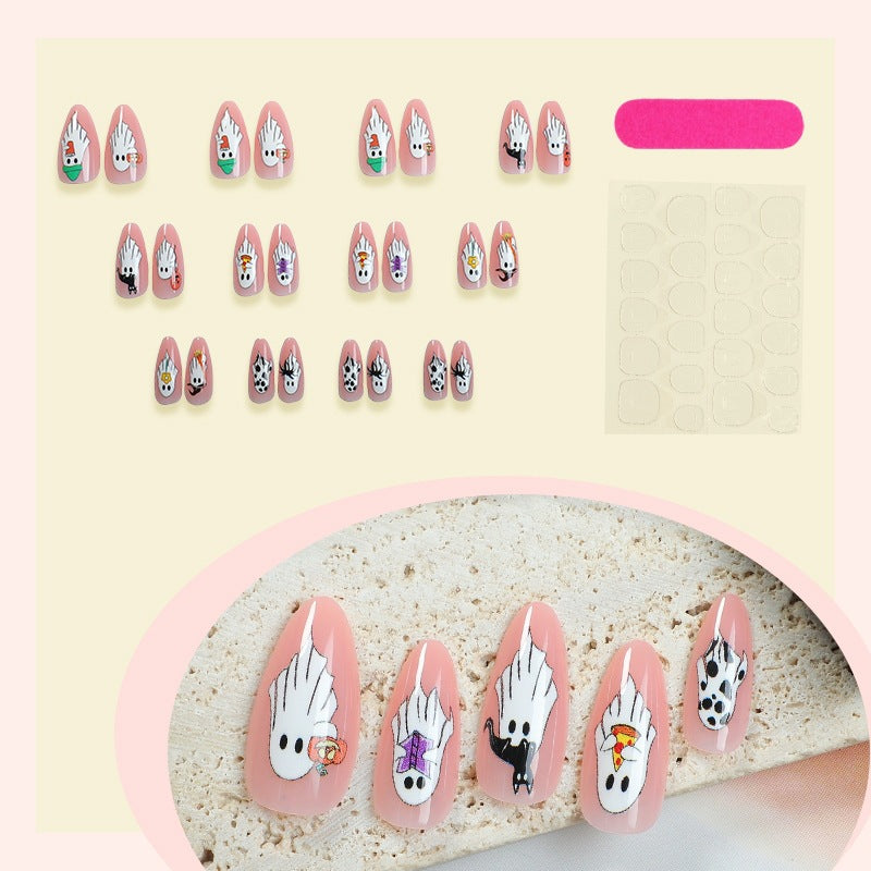 Creative Acrylic Nail Set with Halloween Motifs Kalsten