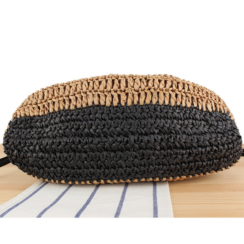 Handbag Made of Handcrafted Natural Fiber Mix with Modern Drawstring Closure Kalsten