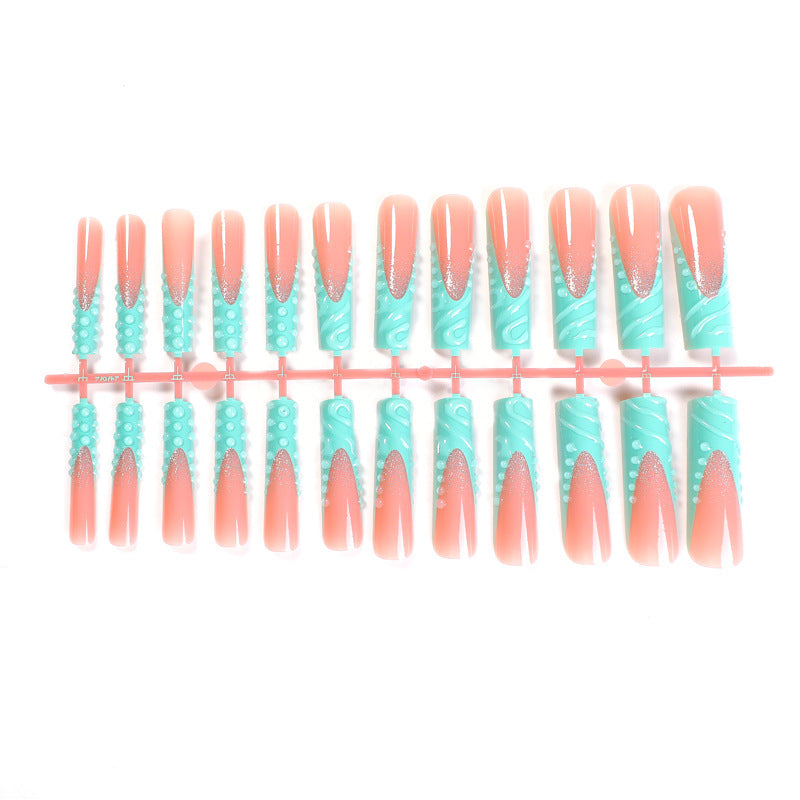 Elegant Artificial Nail Set with Glitter Accents Kalsten
