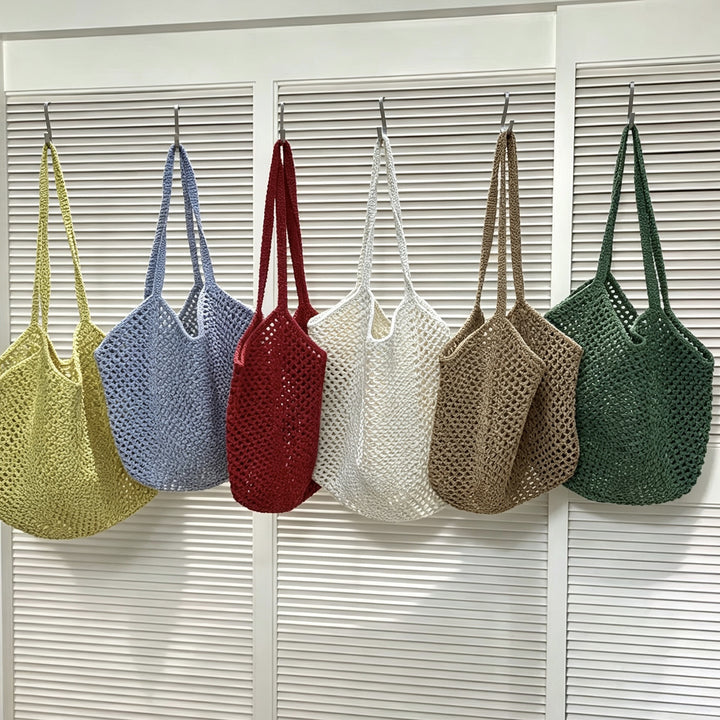 Hand-knotted tote bag in modern net design Kalsten