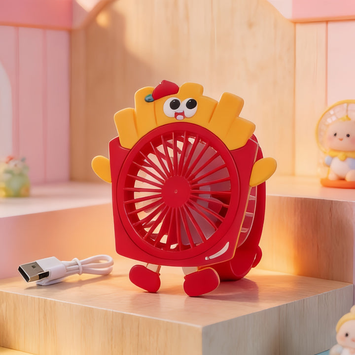 Women's Portable Hand Fan with Cute Animal Design and USB Charging Function Kalsten