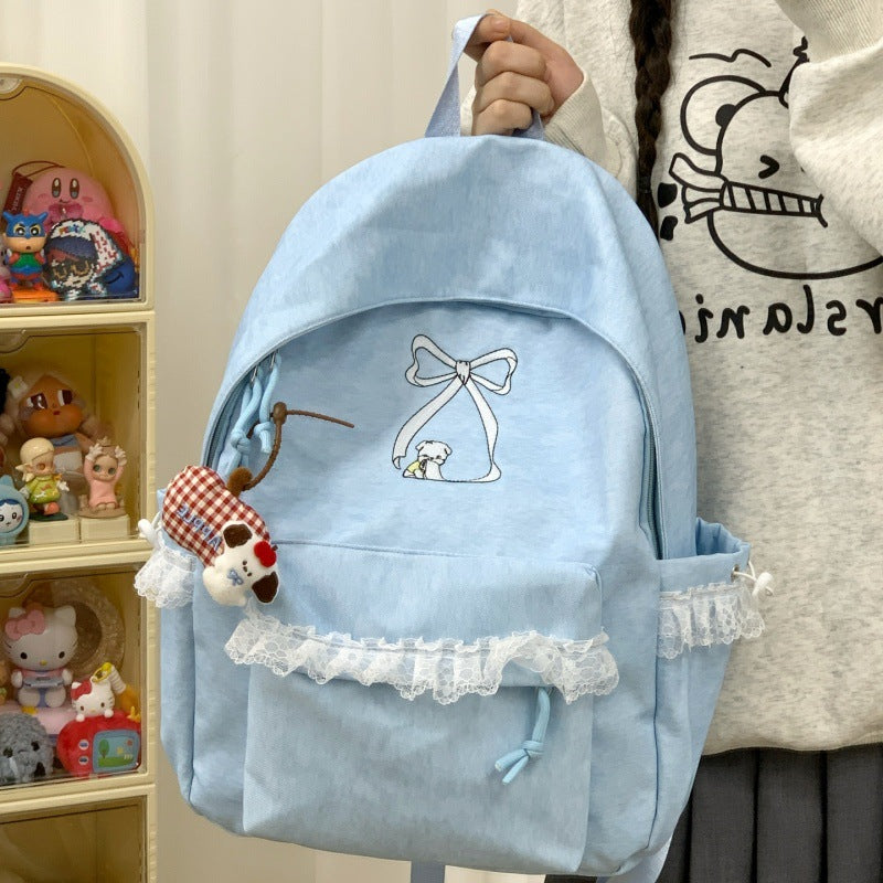 Decorative Lace-Trimmed Backpack Kalsten