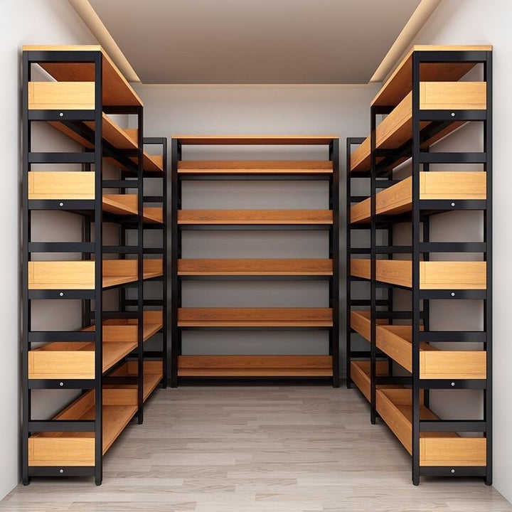 Regal with robust metal frame and wooden shelves Kalsten