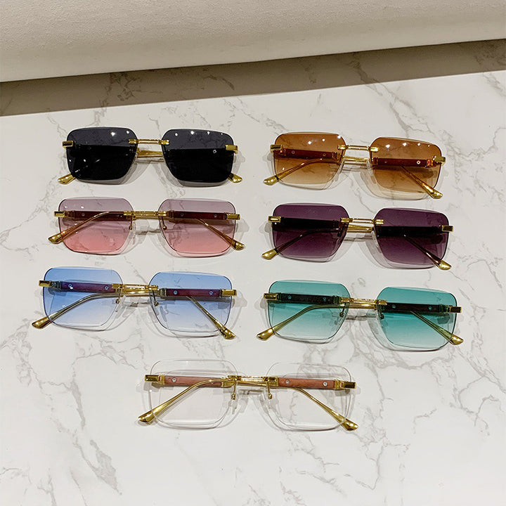Women's fashionable rectangular sunglasses with elegant metal accent Kalsten
