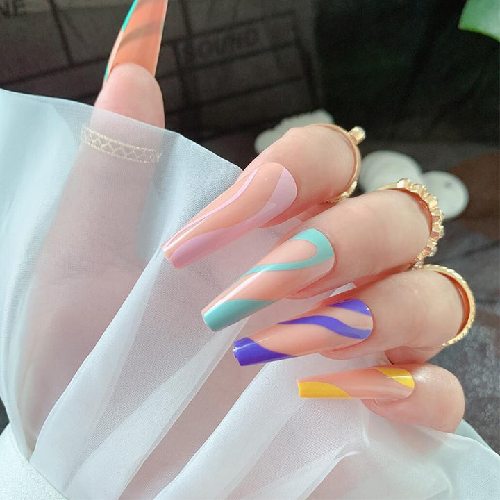 Artistic Geometric Nail Art Extensions