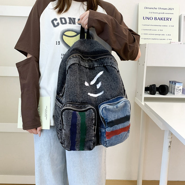 Artistic Denim Backpack Kalsten