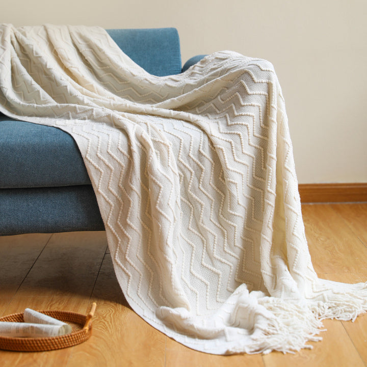 Cozy Textured Throw Blanket Kalsten