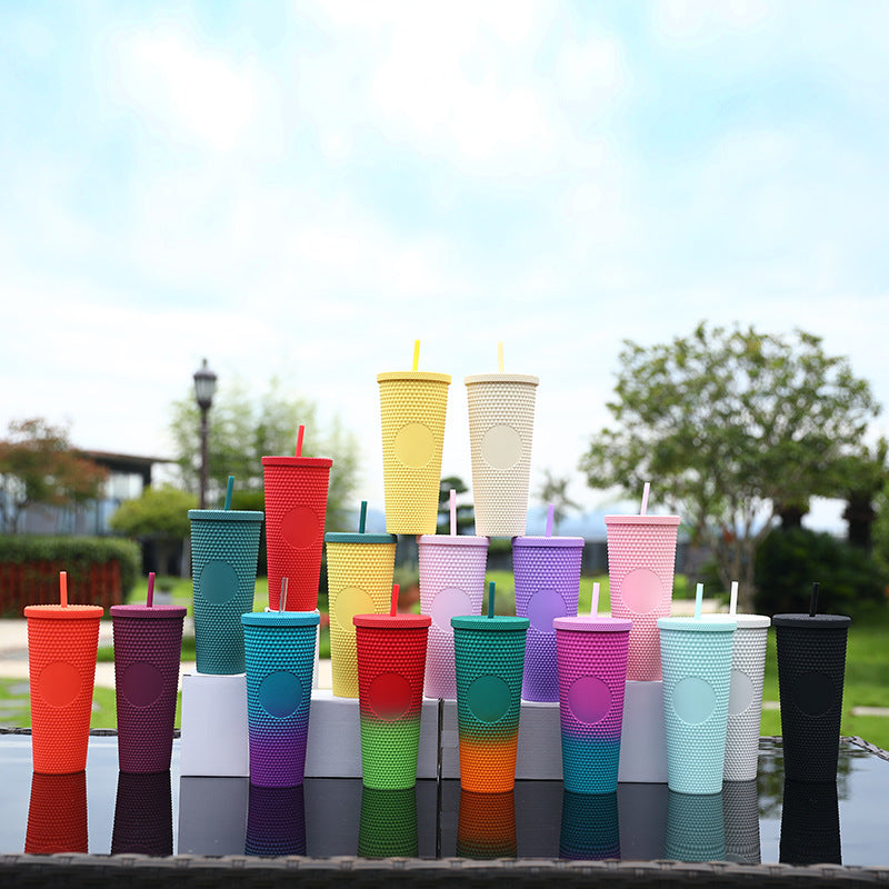 Ladies High-Quality Glitter Drinking Cup with Leak-Proof Lid and Integrated Straw Kalsten
