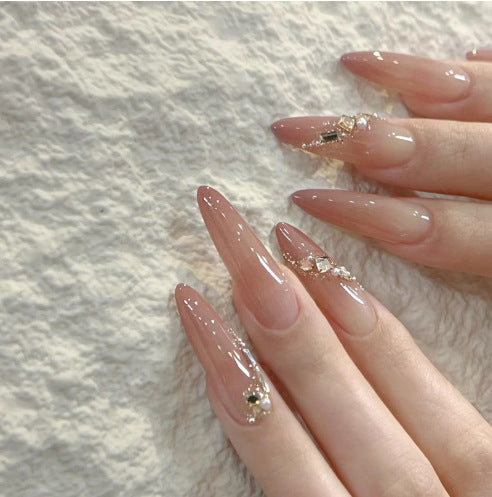 Glossy French Tip Press-On Nail Set Kalsten