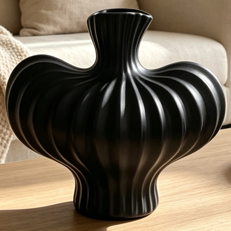 Sculpted Ribbed Decorative Vase Kalsten