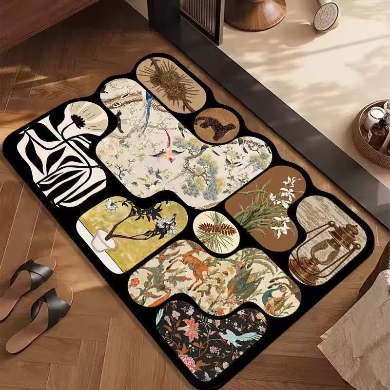 Artistic Floral Print Area Rug for Home Decor