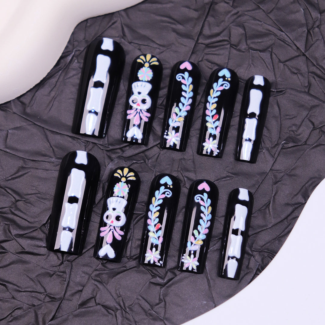 Artistic Skull-Design Press-On Nails Kalsten