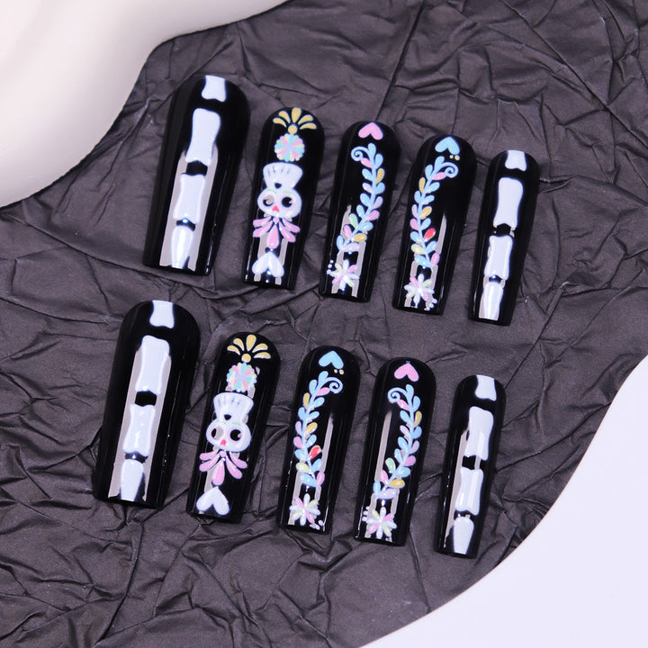 Artistic Skull-Design Press-On Nails Kalsten