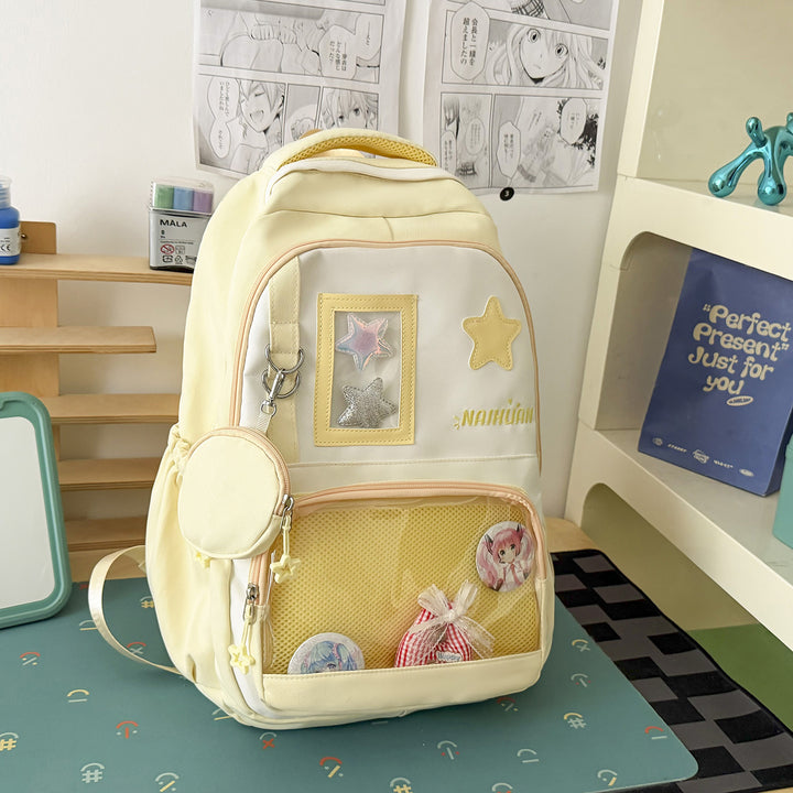Stylish Star-Embellished School Backpack Kalsten 1791205030
