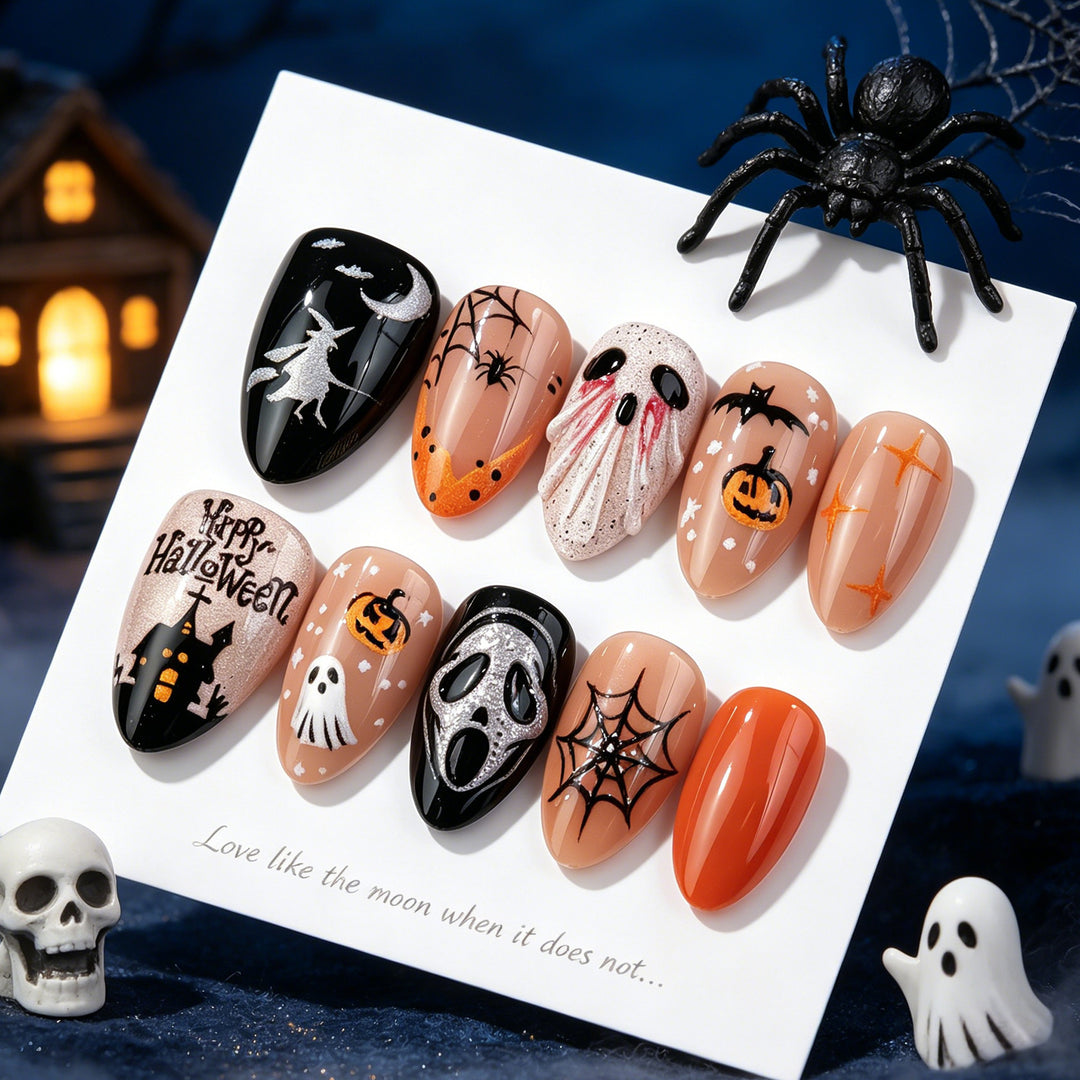 Halloween-Inspired Press-On Nail Art Set