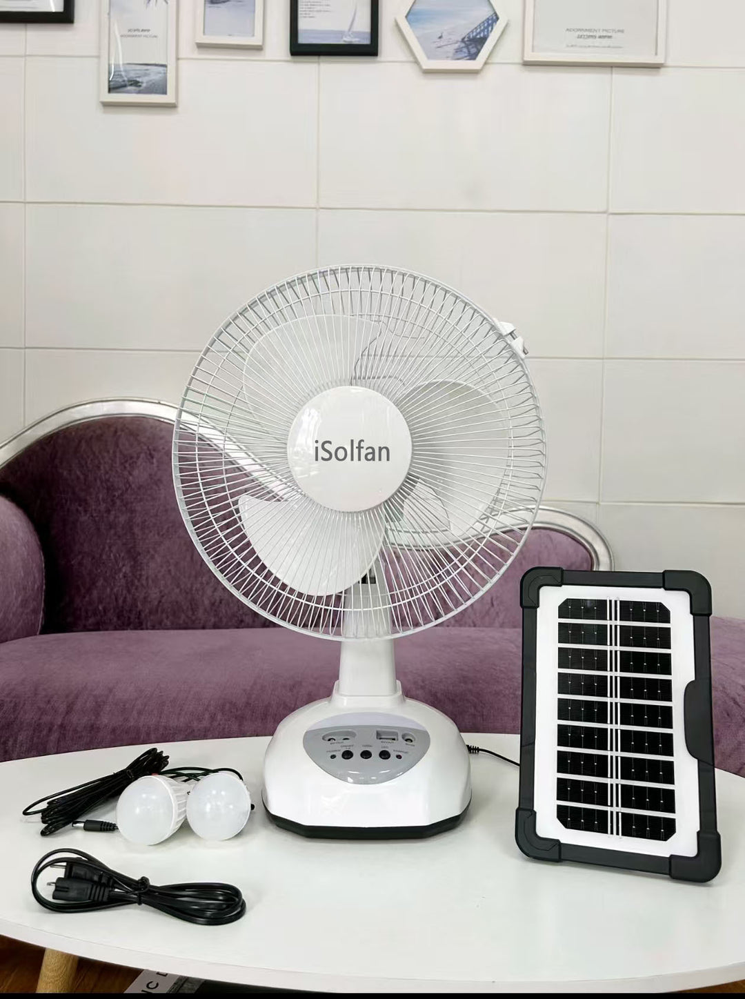 Women's portable solar-powered fan with integrated LED lighting Kalsten