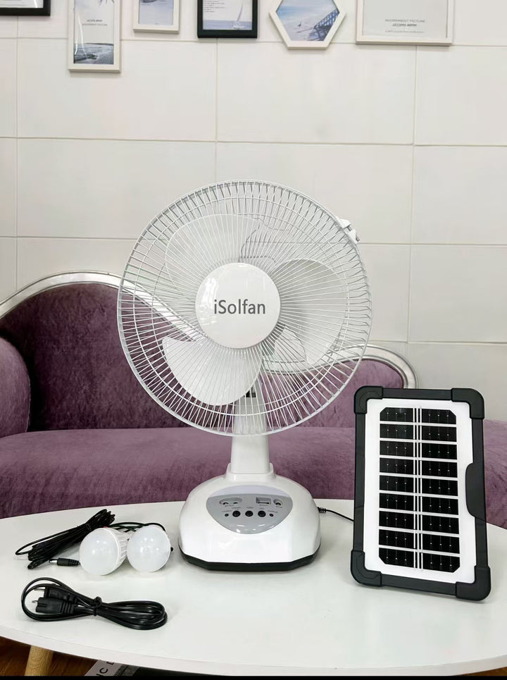 Women's portable solar-powered fan with integrated LED lighting Kalsten