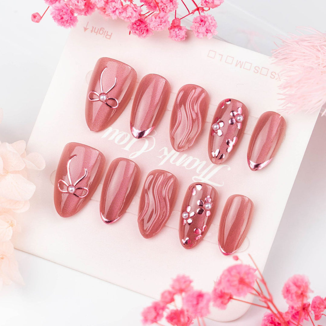 Elegant Artificial Nail Collection with Glitter Motifs Kalsten