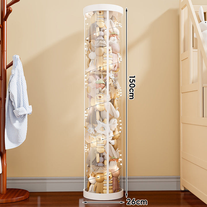 Vertical Transparent Plush Toy Storage Cylinder Organizer