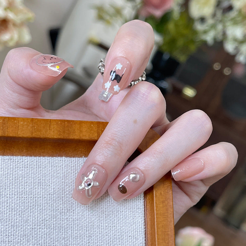 Decorative Press-On Nail Set with Unique Designs Kalsten