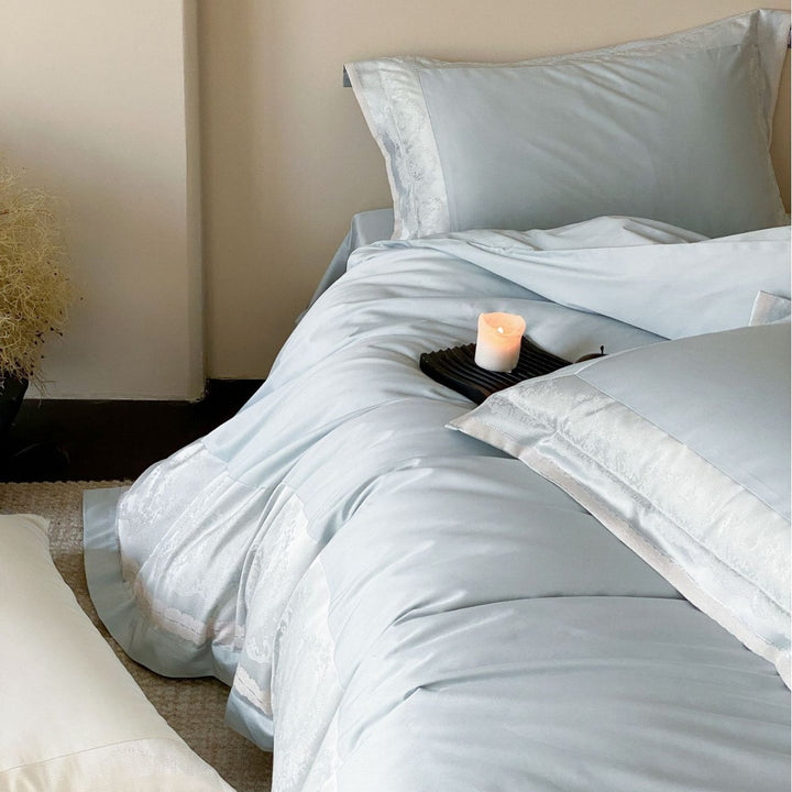 Luxurious satin bedding set with pillowcases and reversible cover
