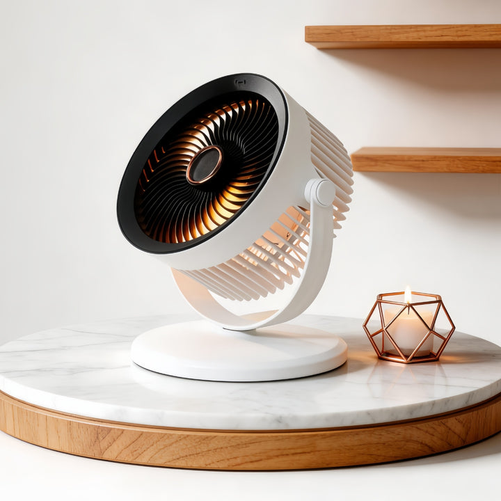 Women portable USB table fan with integrated LED lighting Kalsten