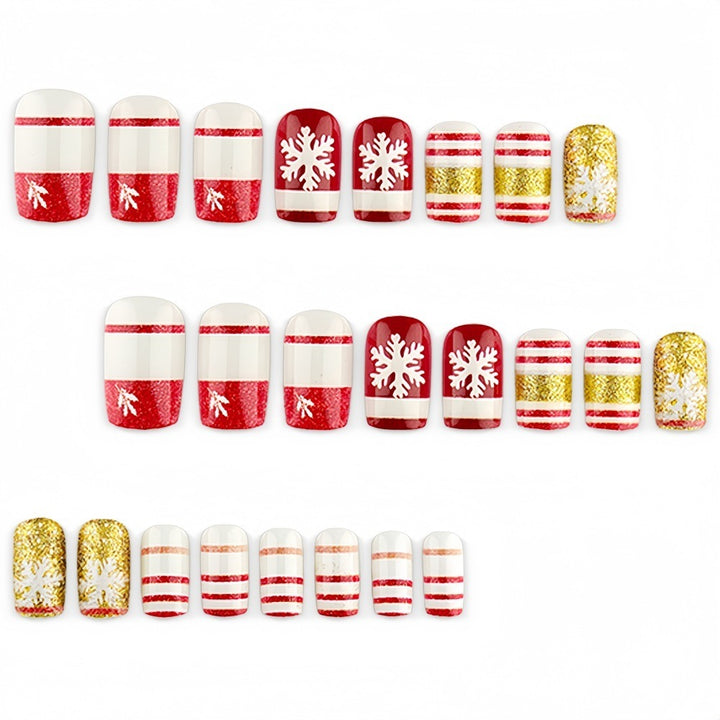 Artificial nails in festive Christmas design Kalsten