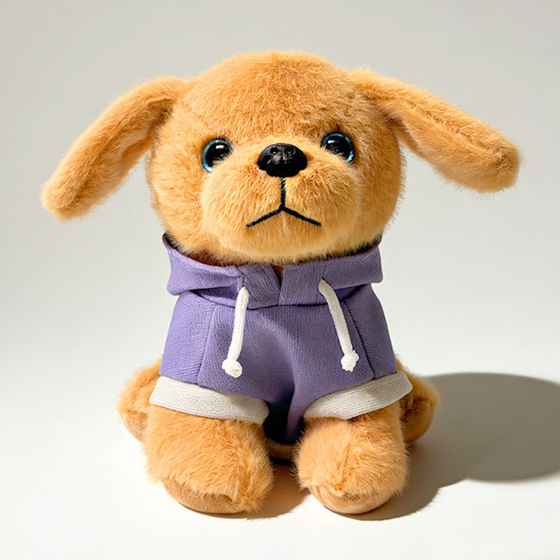 Plush Sitting Puppy in Hooded Sweatshirt Collectible Soft Toy Kalsten