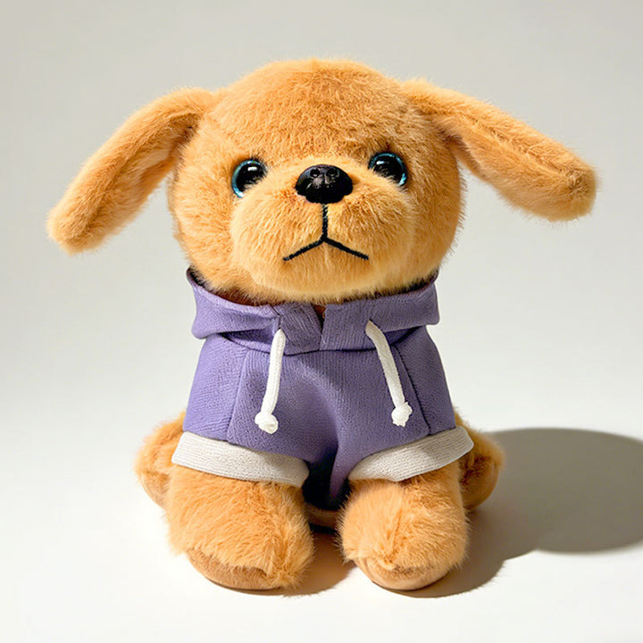 Plush Sitting Puppy in Hooded Sweatshirt Collectible Soft Toy Kalsten