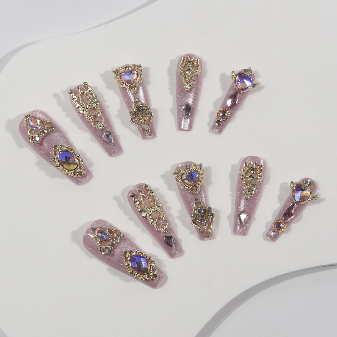 Deluxe Rhinestone-Embellished Stiletto Press-On Nails Kalsten