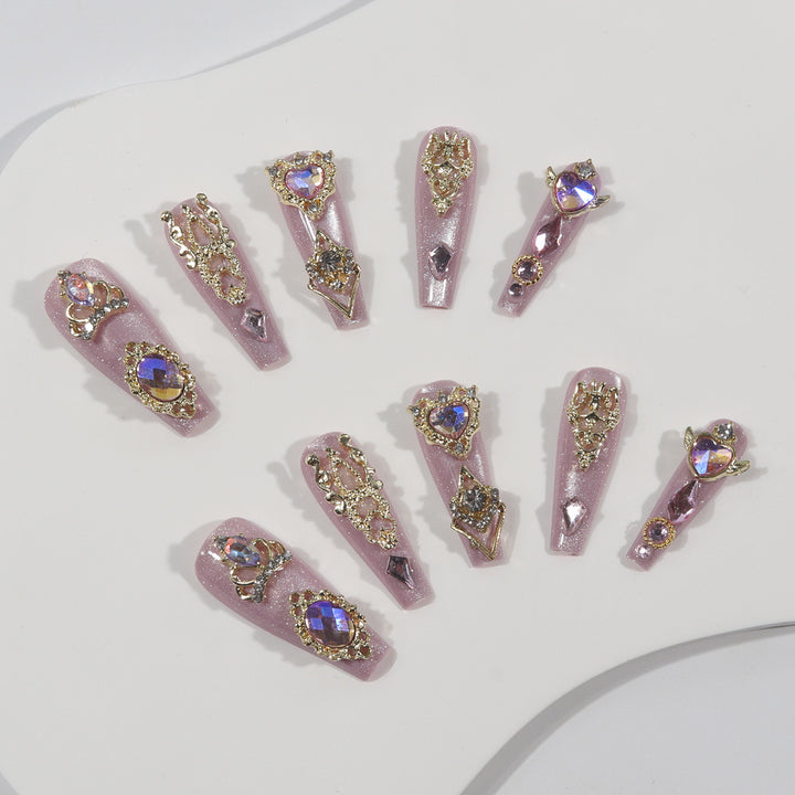 Deluxe Rhinestone-Embellished Stiletto Press-On Nails Kalsten