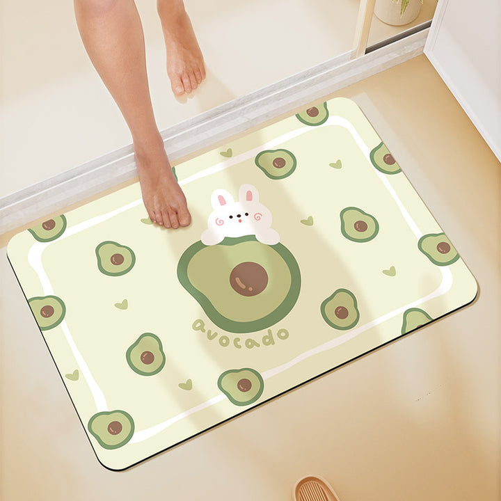 Playful Avocado-Themed Floor Mat
