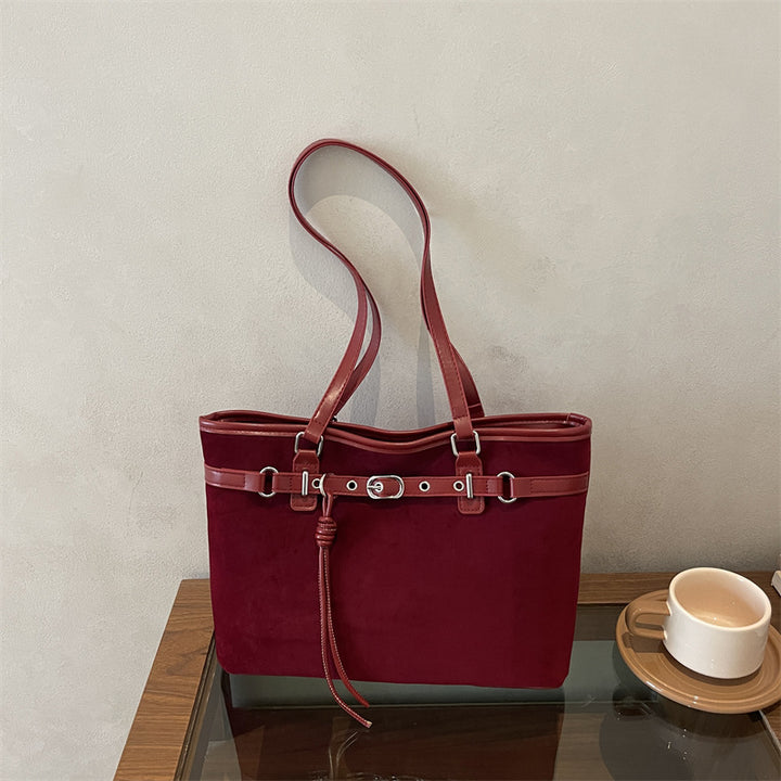 Elegant Suede Handheld Tote Bag