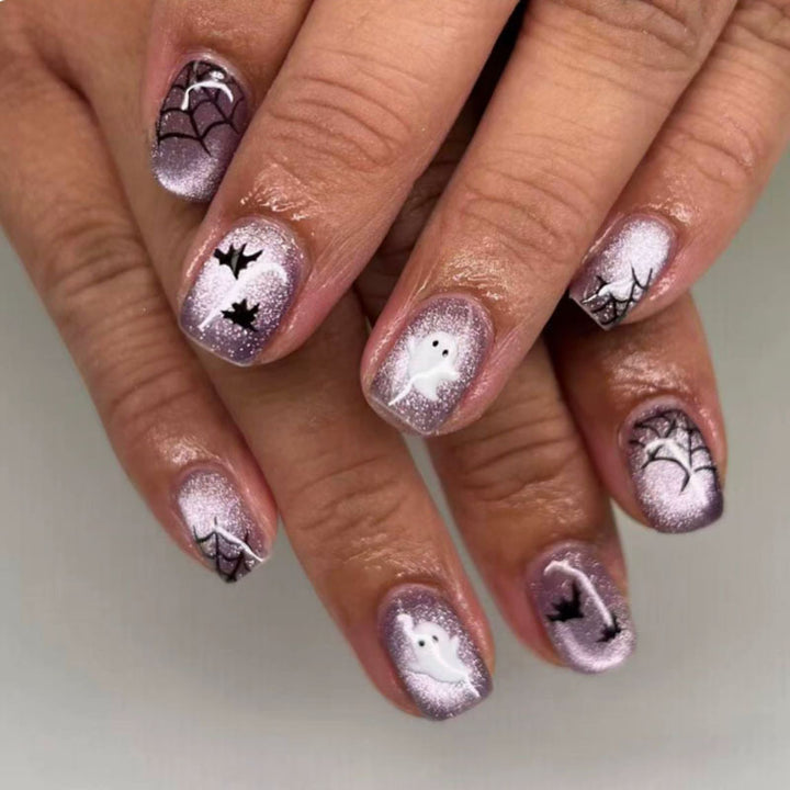 Halloween-Themed Press-On Nail Art