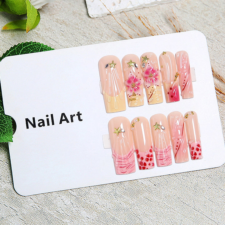 Artistic Nail Tips with Botanical Design Kalsten