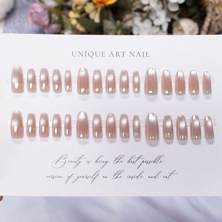 Glossy Natural Finish Press-On Nails