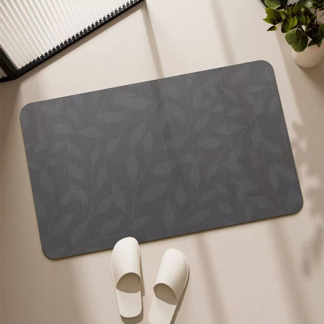 Decorative Leaf Print Bathroom Mat for Home