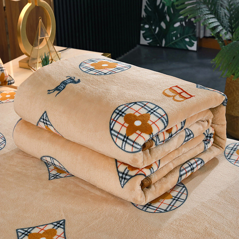 Women's Elegant Snuggle Blanket made of Soft Knit with Geometric Pattern Kalsten