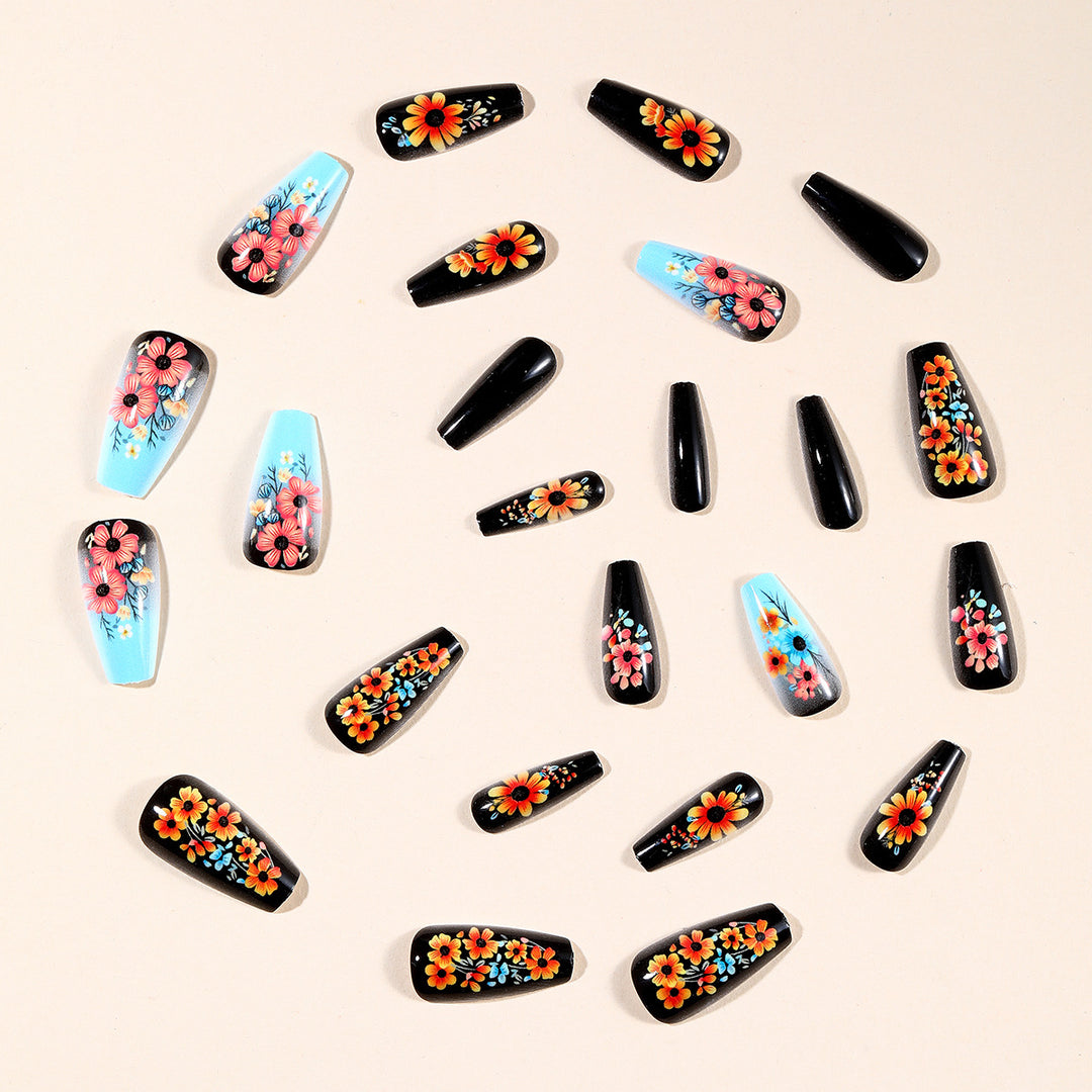 3D Floral Acrylic Nail Art Extensions Kalsten