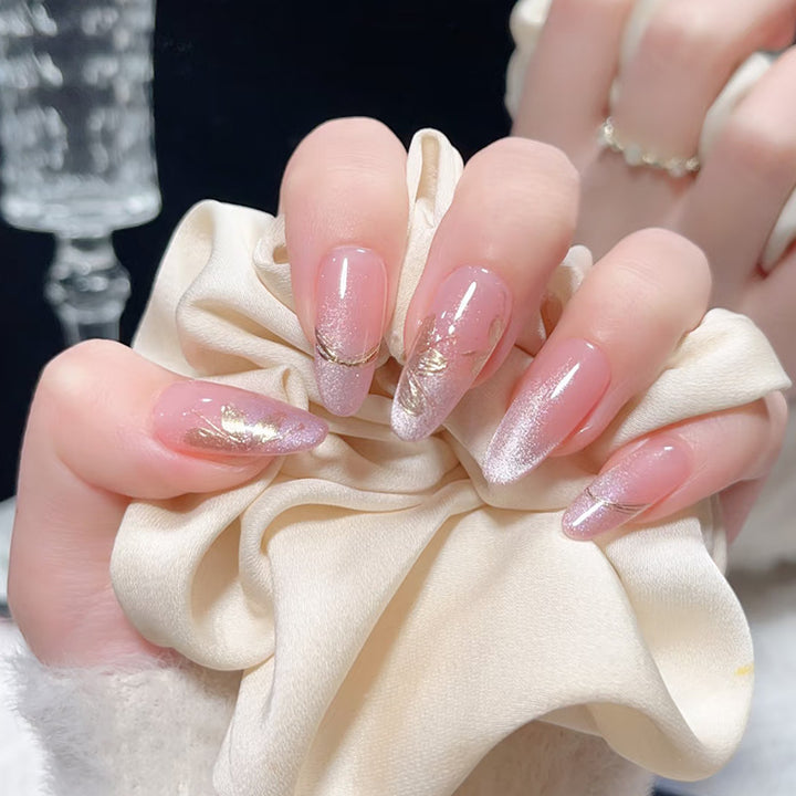 Elegant Glitter-Dipped Press-On Nail Art Set Kalsten