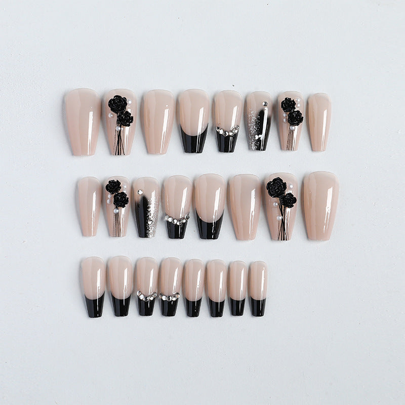 Decorative Rhinestone-Embedded Press-On Nails Kalsten
