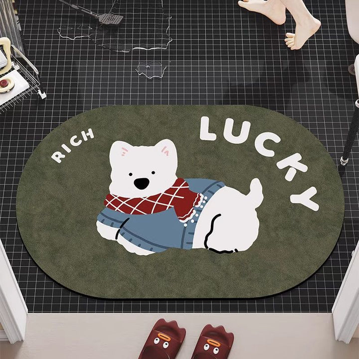 Cute Cartoon Dog-Themed Bath Mat