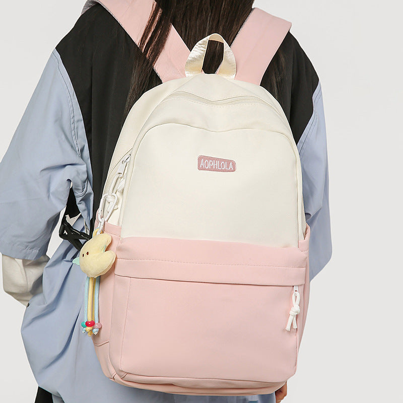 Versatile Casual Backpack with Cute Keychain Kalsten