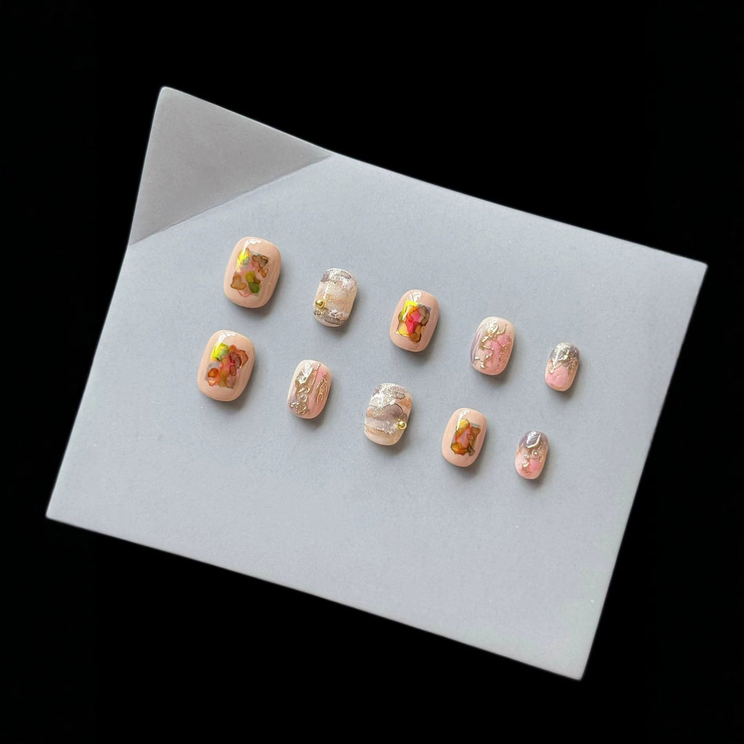 Artistic Floral Design Press-On Nail Set  1791774497