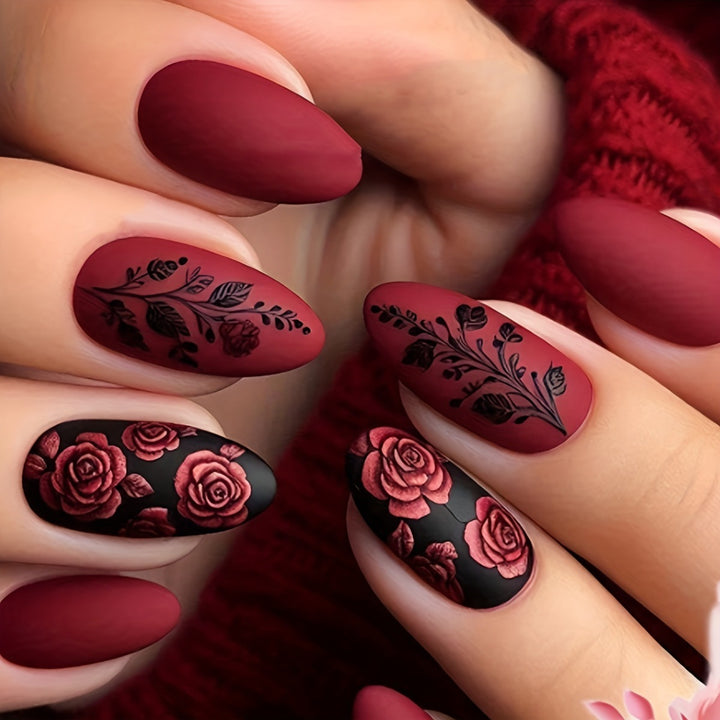 Artificial nails with elegant rose design Kalsten