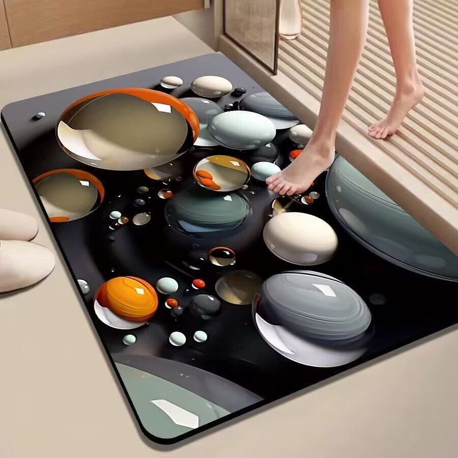 Colorful Pebble-Themed Floor Mat Kalsten