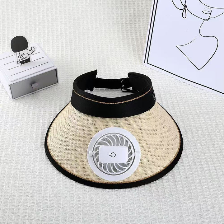 Sport Sun Visor with detachable front fan, adjustable headband and reflective piping Kalsten