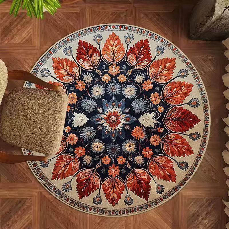 Floral Design Round Area Rug Kalsten