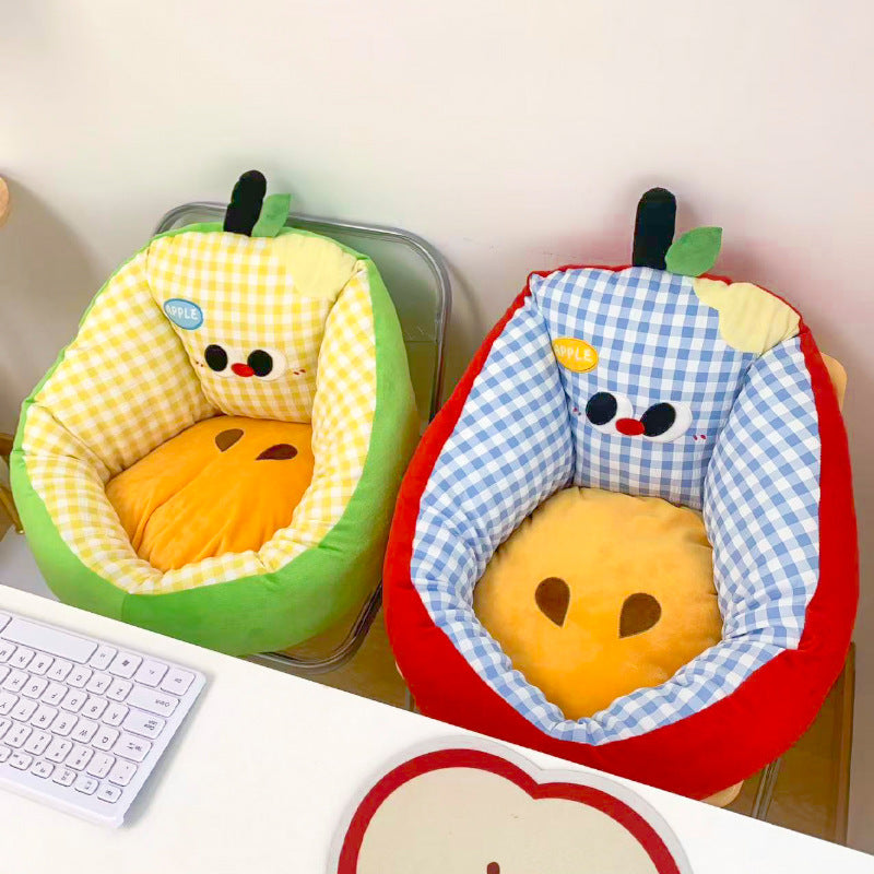 Cuddle baby seat insert with ergonomic padding and apple motif