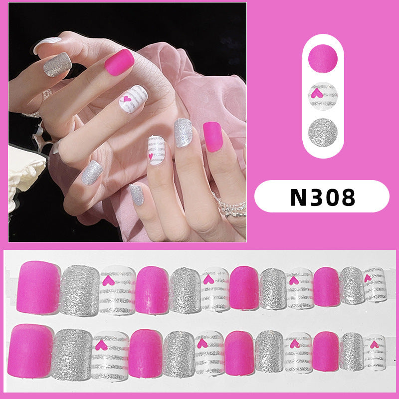 Floral Pattern Press-On Nail Set